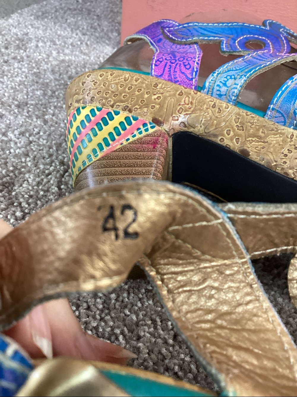 Socofy women’s bohemian heeled Sandals size 42 eu size 11-11.5 US - Picture 7 of 8